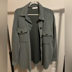 Oversized Shacket - forest green - soft & stretchy material